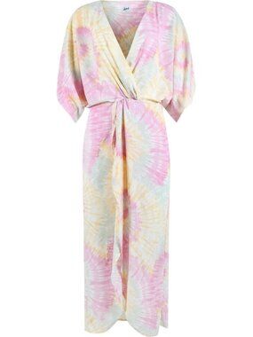 Lezat Joey Maxi Dress Pastel Pink Sorbet Tie-Dye Print